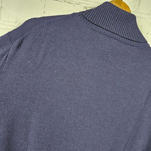 Banana Republic Extra Fine Italian Merino Wool Turtleneck Sweater Mens XXL Blue - Picture 11 of 12